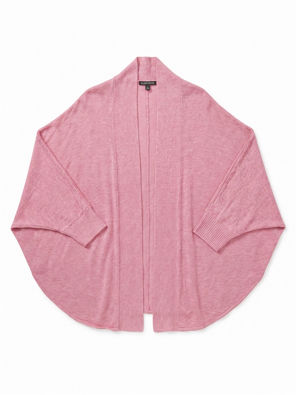 Eileen Fisher Italian Yarn Linen Open Front CardiganPink Size XL